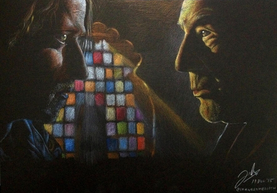 Colored Pencils on black paper